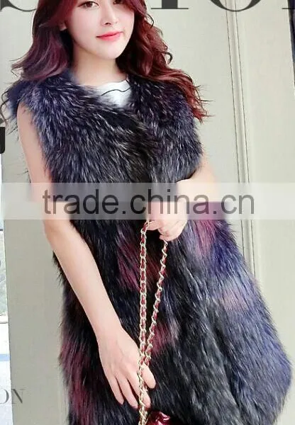 Wholesale Stylish Genuine Real Raccoon Fur Vest for Women photo-2