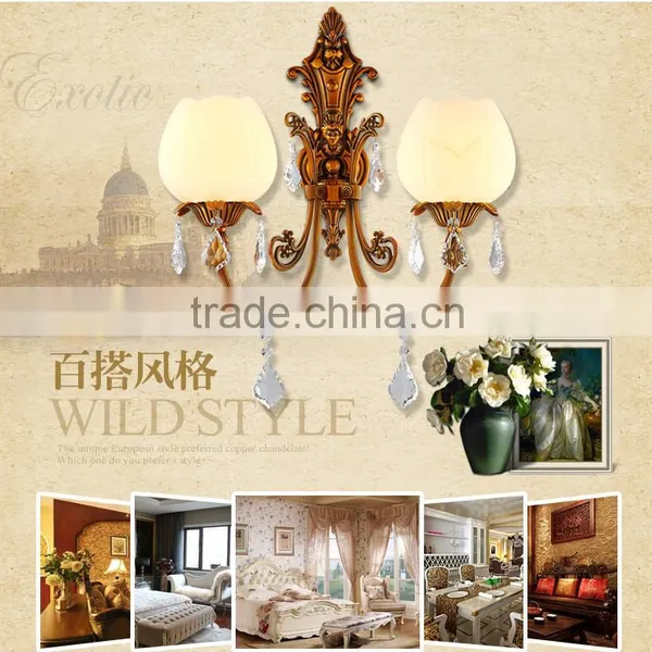 2 Lamps Brass Wall Lights in Livingroom Whit CE photo-2