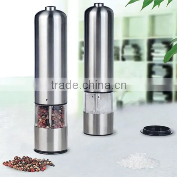 Automatic Stainless Steel Pepper Mill Battery Powered Salt Grinder Electric Kitchen Spice Grinder photo-3