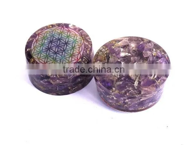 Amethyst Chakra Flower Of Life Orgonite Energy Tower Buster photo-3