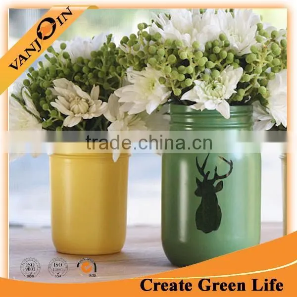 Home Decoration Custom Painting Mason Jar Glass Vase Wholesale photo-4