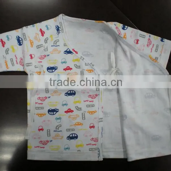 2016 High Quality Pure Cotton Interlock Kimono Shirts for New Born Baby photo-4