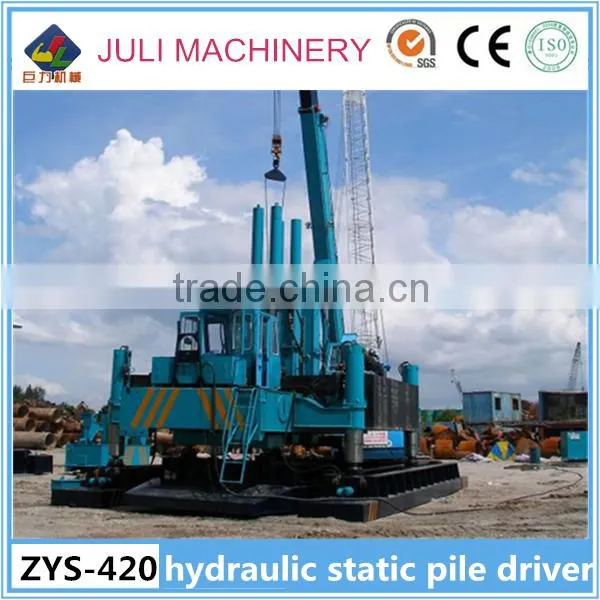 Find China 420 Ton Hydraulic Piling Equipment, ZYS420 B-B Hydraulic Static Press Pile Driver for Vietnam