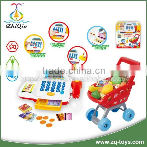 Electronic Cash Register Supermarket Shopping Trolley Cash Register Bank Kids