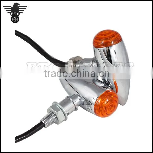 Antique Style Chrome Bullet LED Winker Turn Light for Triumph Scrambler photo-2