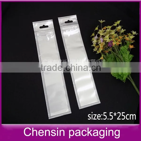 White Plastic Bag Nylon Cotton Zipper Pouch