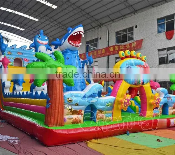 Giant Funny Inflatable Shark Fun City, Seaworld Inflatable Fun City Park for Kids photo-2