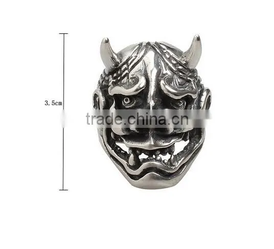 New Cool Punk Man's Titanium Steel GENUINE Quality Black Skull Ring Size photo-3
