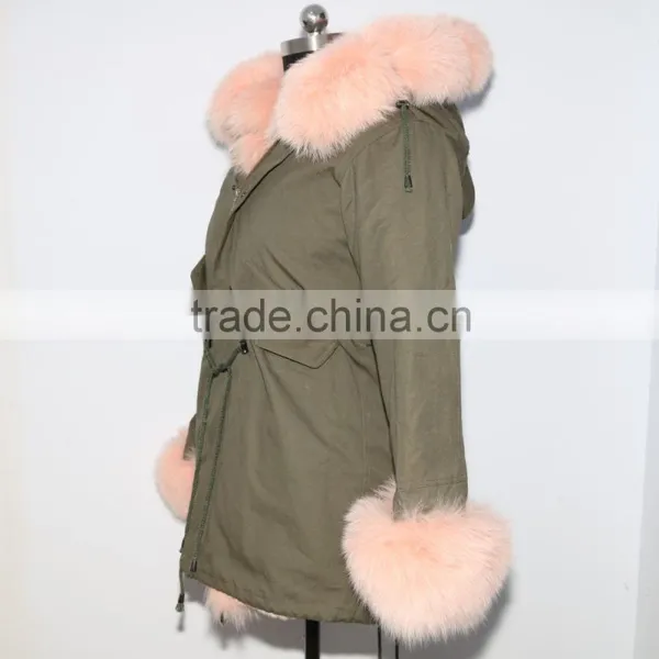 PK31 Winter New Style Parka Coat With Raccoon Fur Trim photo-3