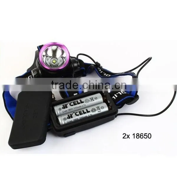 C-REE T6 LED Headlight 18650 Battery Rechargeable Zoom Hunting Camping Headlight photo-4