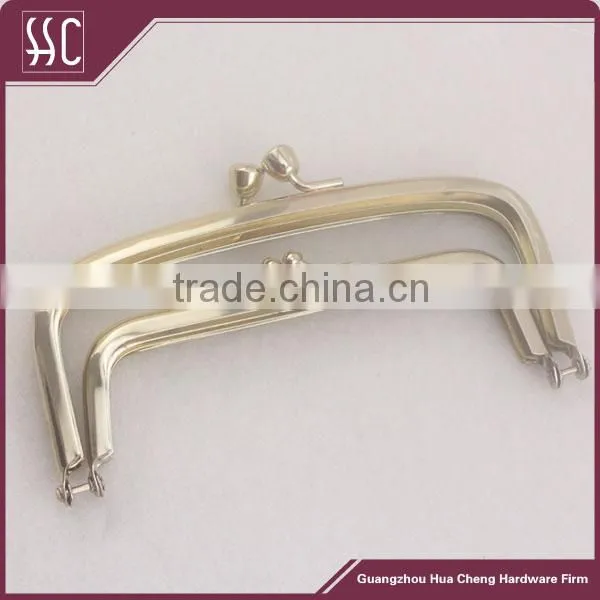 147x68mm Light Gold Kiss Lock Double Clutch Purse Frame photo-2