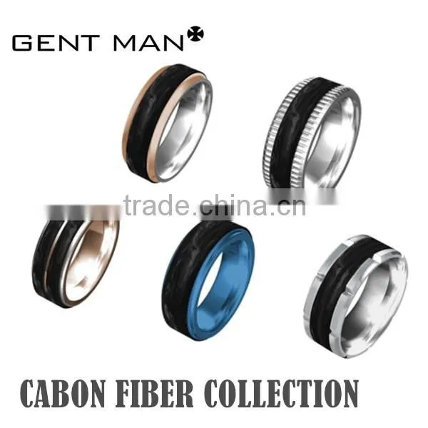 Gold Titanium Ring Carbon Fiber Ring 8mm Titanium Carbon Fiber Ring photo-6