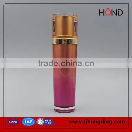 Wholesale Orange Red Gradient Color Brand Name Face Cream Wholesale Triangle Make up Bottle/amber Boston Round Acrylic Bottles