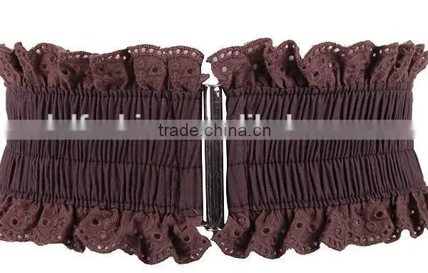 6cm Width Lace Elastic Waist With Lash to Buckle Belt photo-2