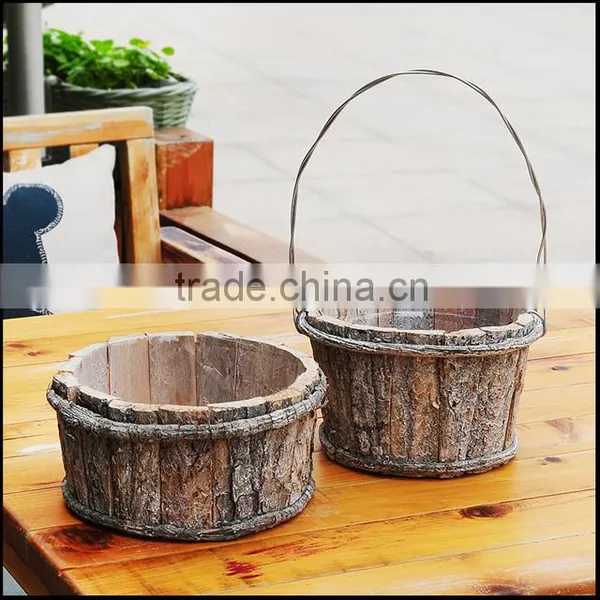 Round Birch Bark Baskets Pot