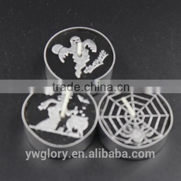 Black and Sliver Glitter Halloween Tea Light, Halloween Spider Light, Witch and Ghost Tea Light photo-2