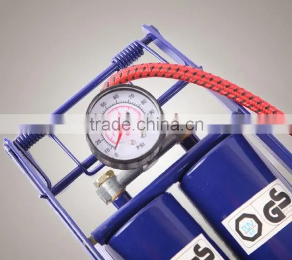 2016 Brand New Double Cylinder Foot Pump Barrel Inflator for Car Bicycle Bike Motorcycle Tyre High Quality photo-4