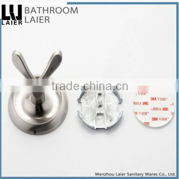 Fancy Decorative Zinc Alloy Brushed Nickel Bathroom Accessories Wall Mounted Robe Hook photo-3