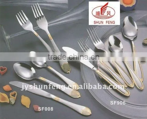 High Quality Stainless Steel Cutlery With Gold Plating