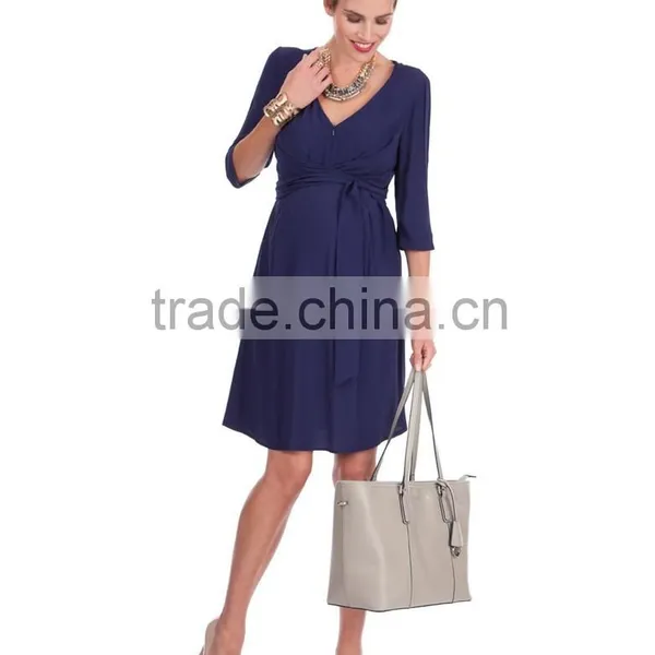 Deep V-Neck Sexy Maternity Dresses Easy Nursing photo-2