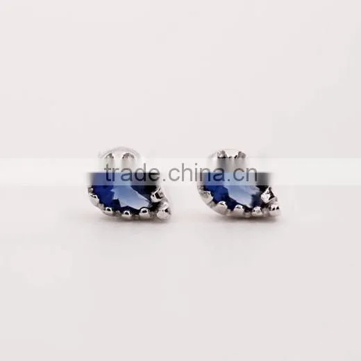 925 Sterling Solid Silver Water Drop Blue White Green and Champagne Zircon Earrings Fashion Women Earrings Jewelry 6790198 photo-3