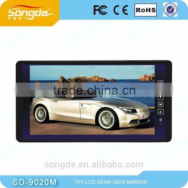 9 Inch HD 800 x 480 TFT LCD Screen Car Rearview Mirror Monitor With Remote Controller photo-3