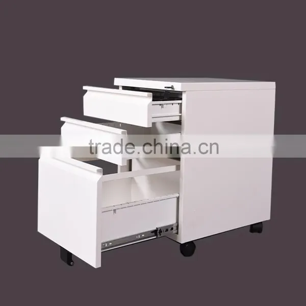 3-drawer Steel Mobile Pedestal / White photo-3