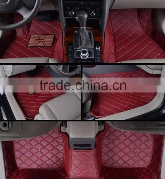 Hot Selling PU Leather Car Floor Mat Leather Material Anti Slip Car Carpet Mats