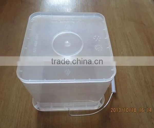 Factory Direct Supply Plastic Square Bucket 5 L Clear Plastic Square Pail Food Grade Transparent Square Bucket With Lid photo-2