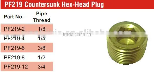 PF219 Countersunk Hex-Head Plug,Pipe Fitting,Brass Fitting, Control Valve photo-5