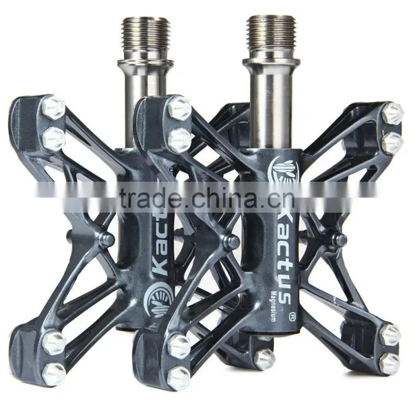 2PCS Kactus Mountain Bike MTB Flat Pedals Magnesium Titanium Axle CNC 3 Bearings Footrest BMX Ultra-light Pedal KTPD - 13T photo-2