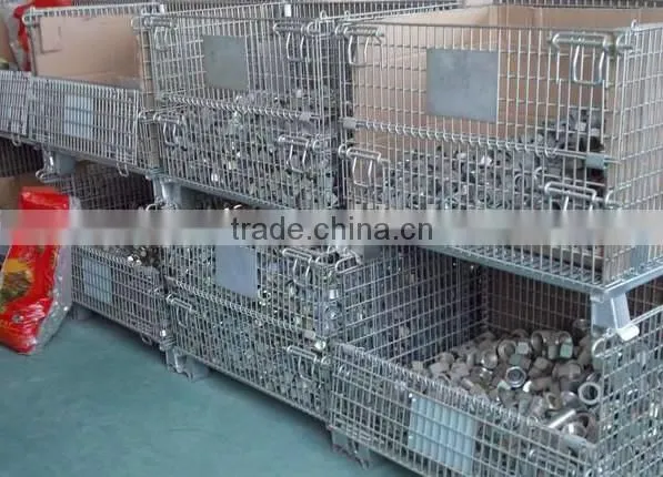 Galvanized Iron Wire Mesh 6mm Stackable Lockable Metal Storage Cage photo-3