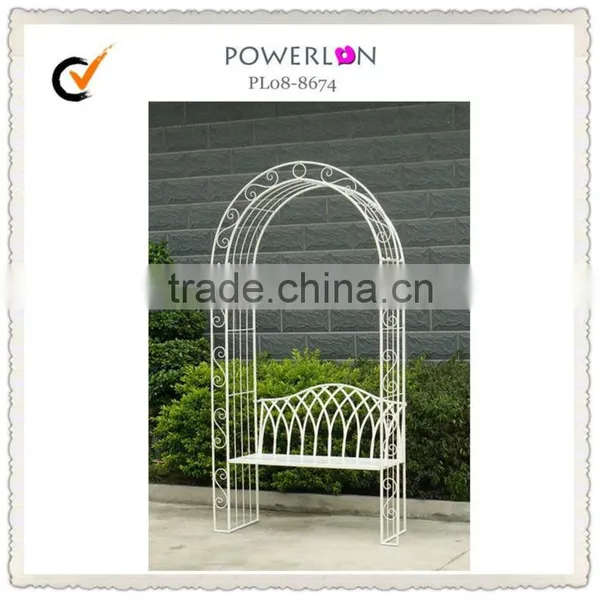 Ornate White Metal Wire Garden Arch photo-2