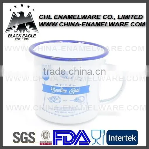 White Color Rolled Rim Enamel Coffee Mug Wholesale photo-6