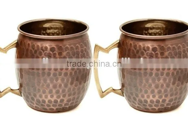 Antique Copper Mugs for Vodka, Moscow Mule Copper Mugs, Hammered Copper Mugs photo-2