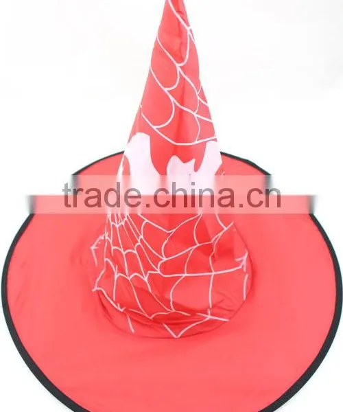 Halloween Party Red Witch Hat With Flower and Feather photo-2