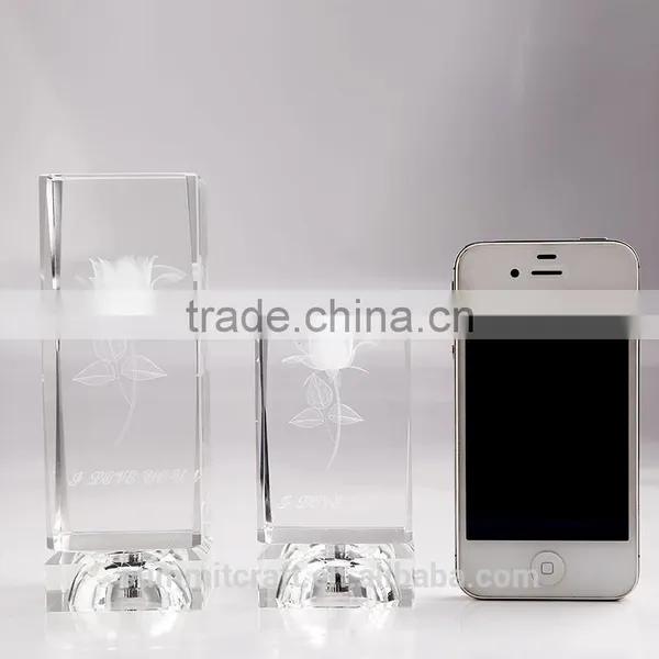 3d Laser Crystal Engraving Rose Valentine Gift photo-4
