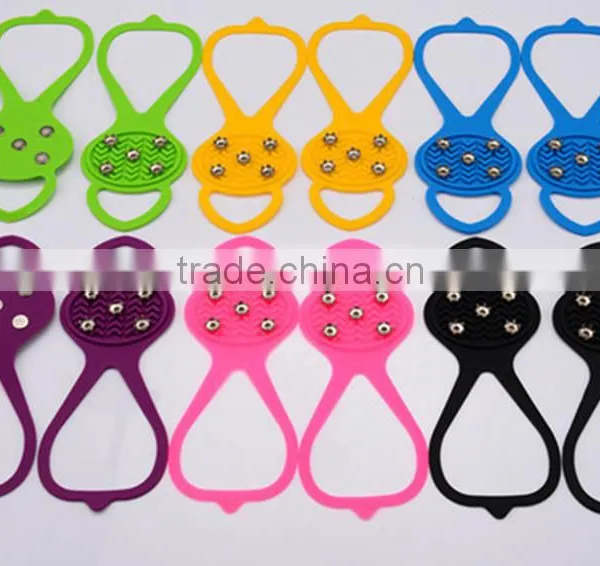 Calabash Shape 5 Teeth Antiskid Shoe Covers,Winter Safety Silicone Crampons photo-4