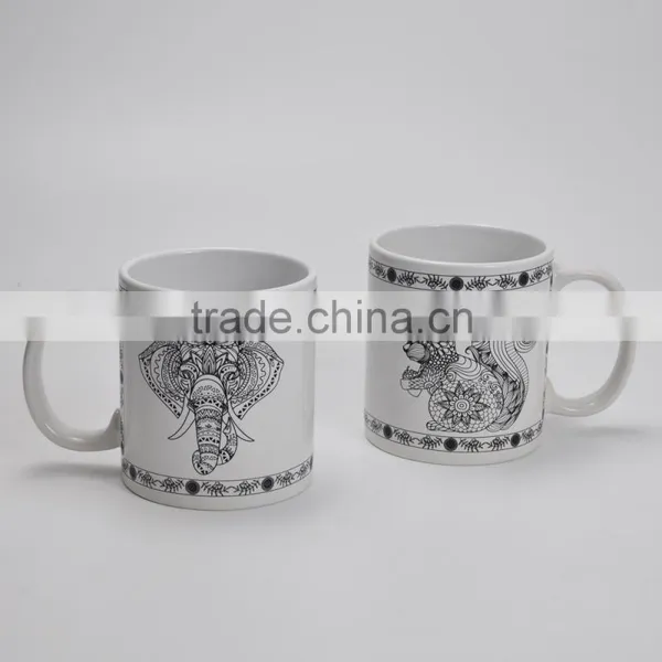 DIY Cermaic Mugs for Promotion, 11oz Stoneware Mug With Special Pens photo-2