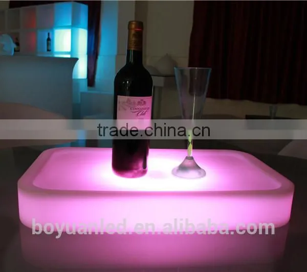 Wireless Remote Control Bar and Club Used Illuminated Round Mini Bar Tray Led Tray photo-4