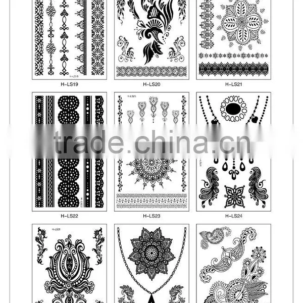 China Girl Body Art Black Color Temporary Tattoo Sticker For Sale T005-009 photo-5