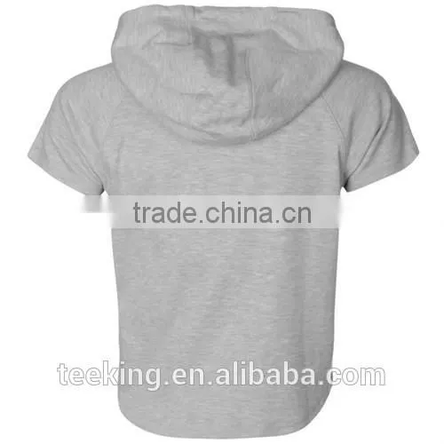 Summer Short Sleeves Zip up Women Crop Top photo-2