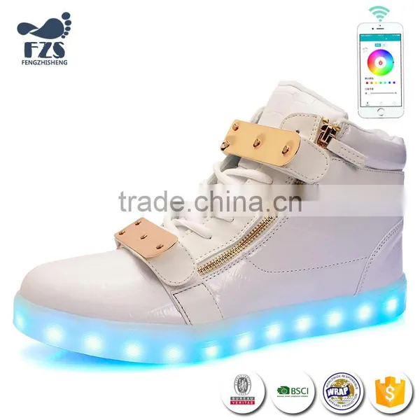 2016low MOQ With App Controlled Bluetooth Twin Lamp Dance ODM Led Light up Shoes photo-4