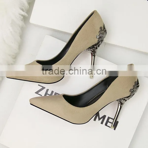 HFR-JS14034 Spanish Leather Women Stylish High Heel Shoes photo-2