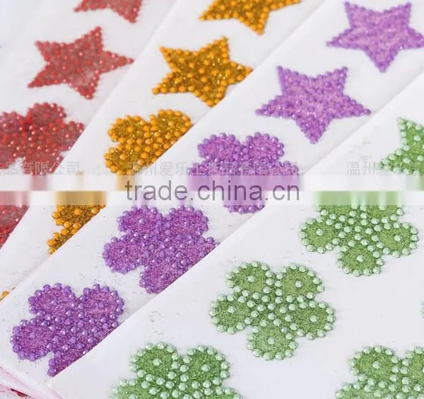 Wholesale Custom Glitter Crystal Sticker Diy Self Adhesive Back Glue Acrylic Rhinestone Sticker photo-2