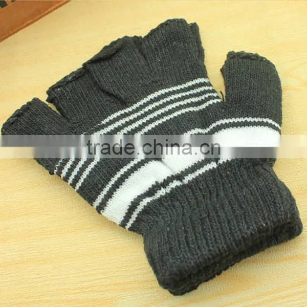 TC13030 Fashion Half Finger Kids Gloves Cheap Winter Knitting Warm Kids Winter Gloves Wholesale photo-2