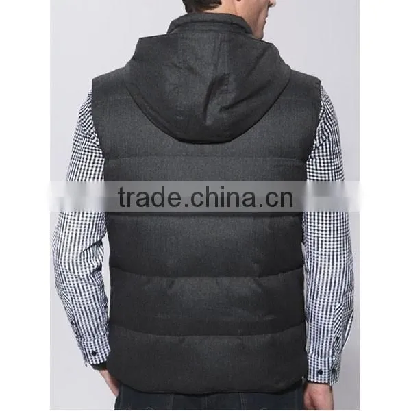 2015 New Fashion Man's Winter Light Down Vest With Hoodie photo-3