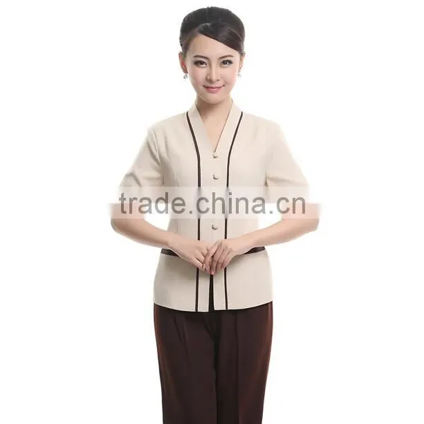 Best Price Custom Fashionable Perfect Fit Hotel Housekeeping Uniforms Wholesale photo-2