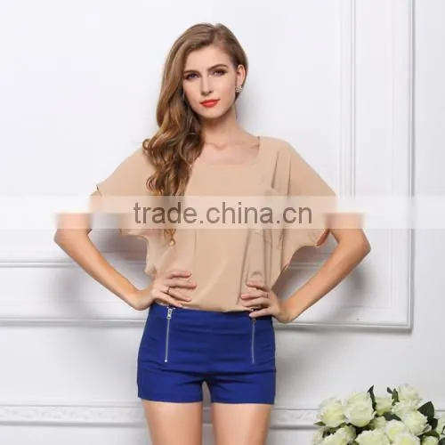 Chiffon Women Short Sleeve Blousesoffice Skirts and Blouses for Women photo-3