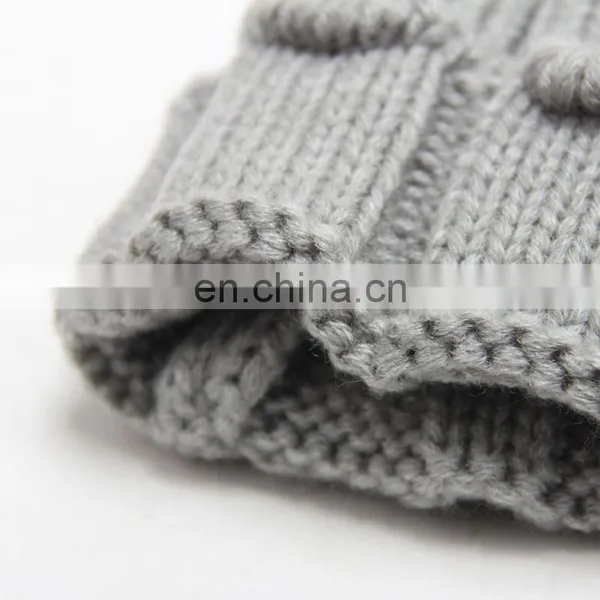Crochet Pom Pom Hats Kids Child Knitted Winter Hats With Large Poms photo-6